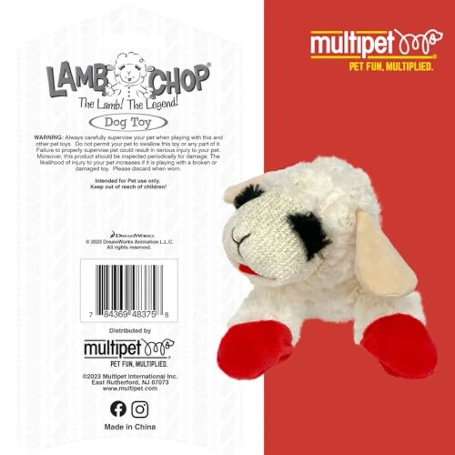 Lamb Chop Dog Plush Toy Squeaky Dog Toy for Small Medium Dogs Extra Soft Plush Dog Toy Stuffed Animal Dog Toy for Cuddling Play