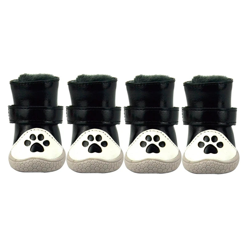 4Pcs/Set Warm Dog Shoes Winter Dog Snow Boots Durable Non-Slip Outdoor Sports Shoes for Small Dogs Snow Boots Cat Footwear