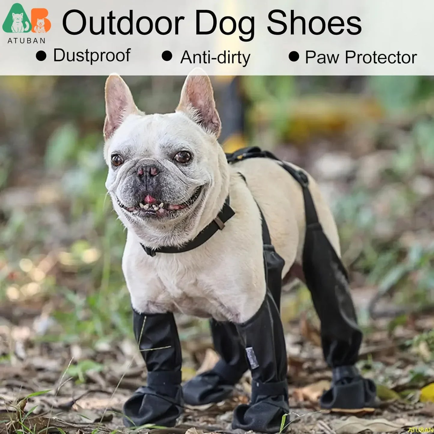 Waterproof Dog Boots Anti-Slip Dog Shoes,Rugged Rubber Sole,Pet Paw Protector, Dirty-Proof&Anti-Fall Dog Outdoor Walking Running