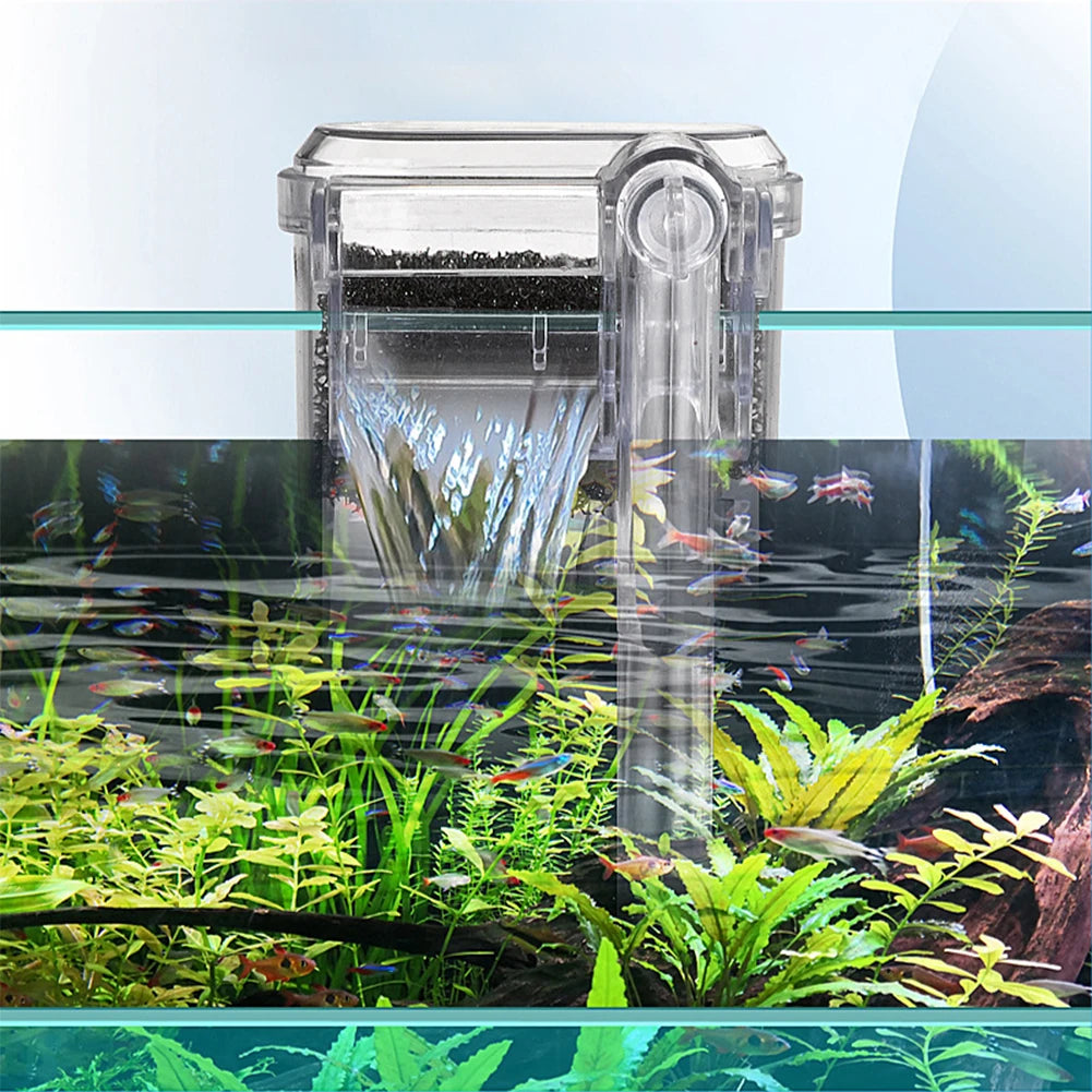 Fish Tank Suspended Filter Aquarium Hang On Filter Adjustable Water Flow Hang Up Filter Water Pump Quiet Fish Tank Accessories