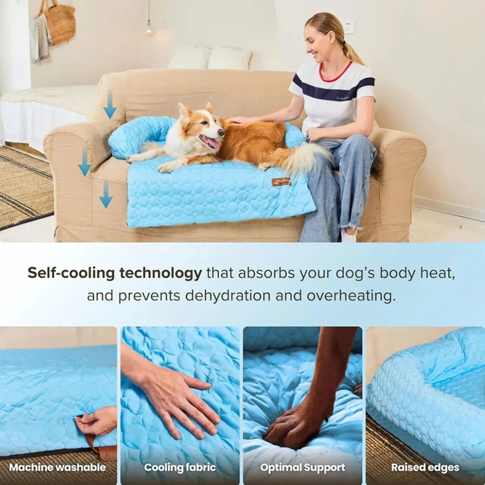 chill-relief dog cooling mattress: durable, washable pad for cooler, comfortable canine rest