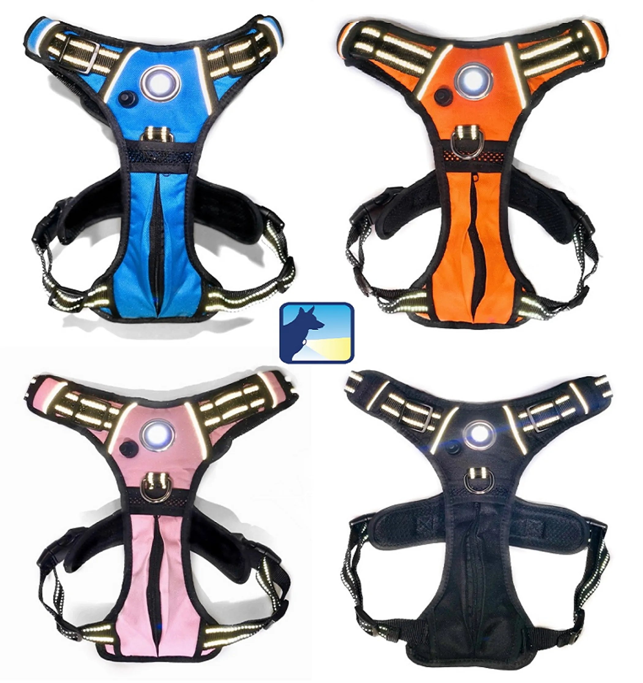 LED Dog Harness with Built-In Headlight - Reflective No-Pull Safety Harness