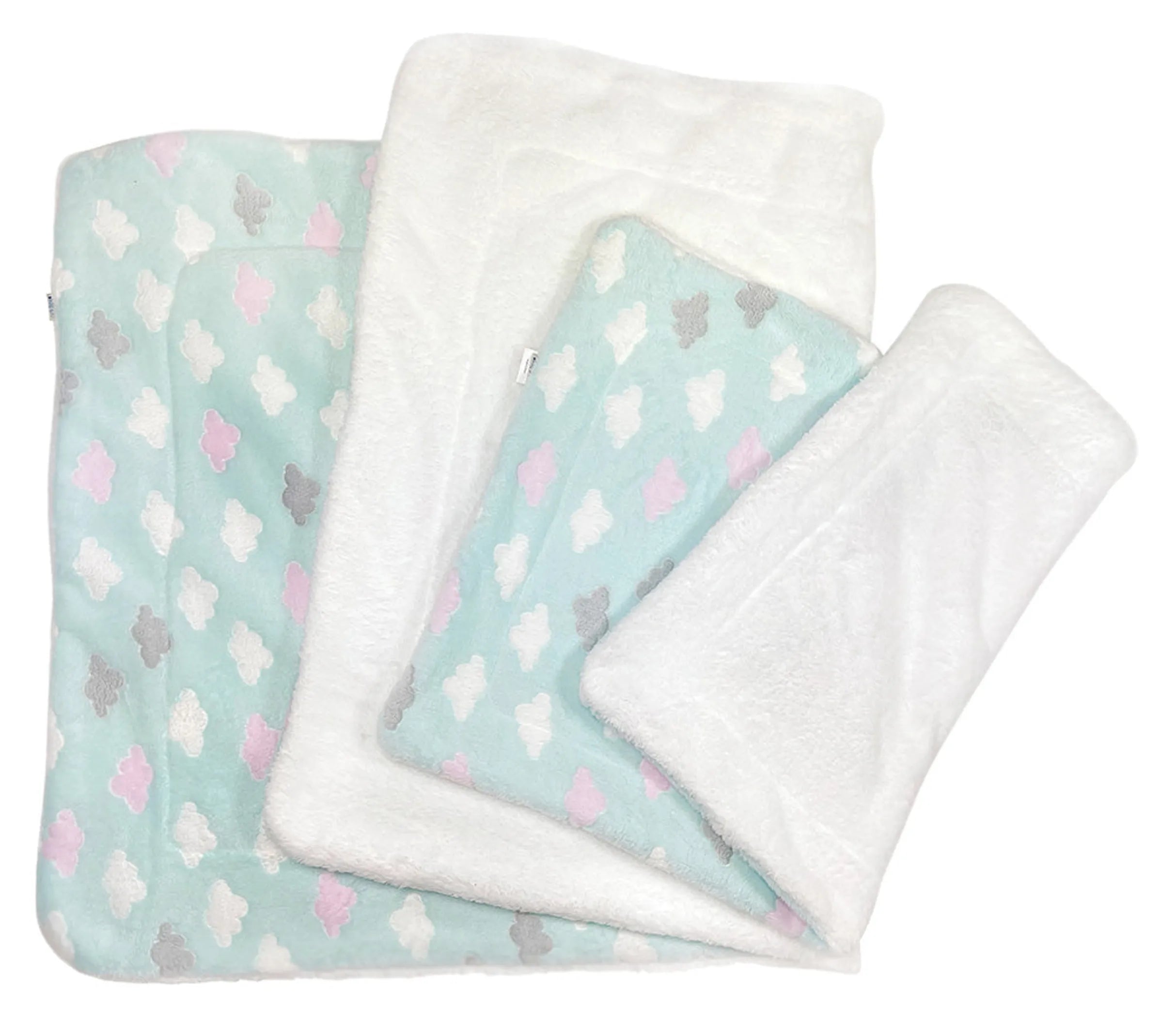 Ultra Plush Dog Blanket - Fluffy Clouds Print - Double Layer Soft Pet Bedding