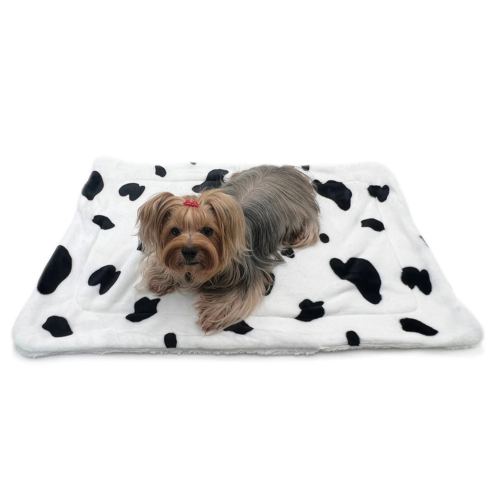 Ultra Plush Dog Blanket - Moo Cow Print - Double Layer Soft Pet Bedding
