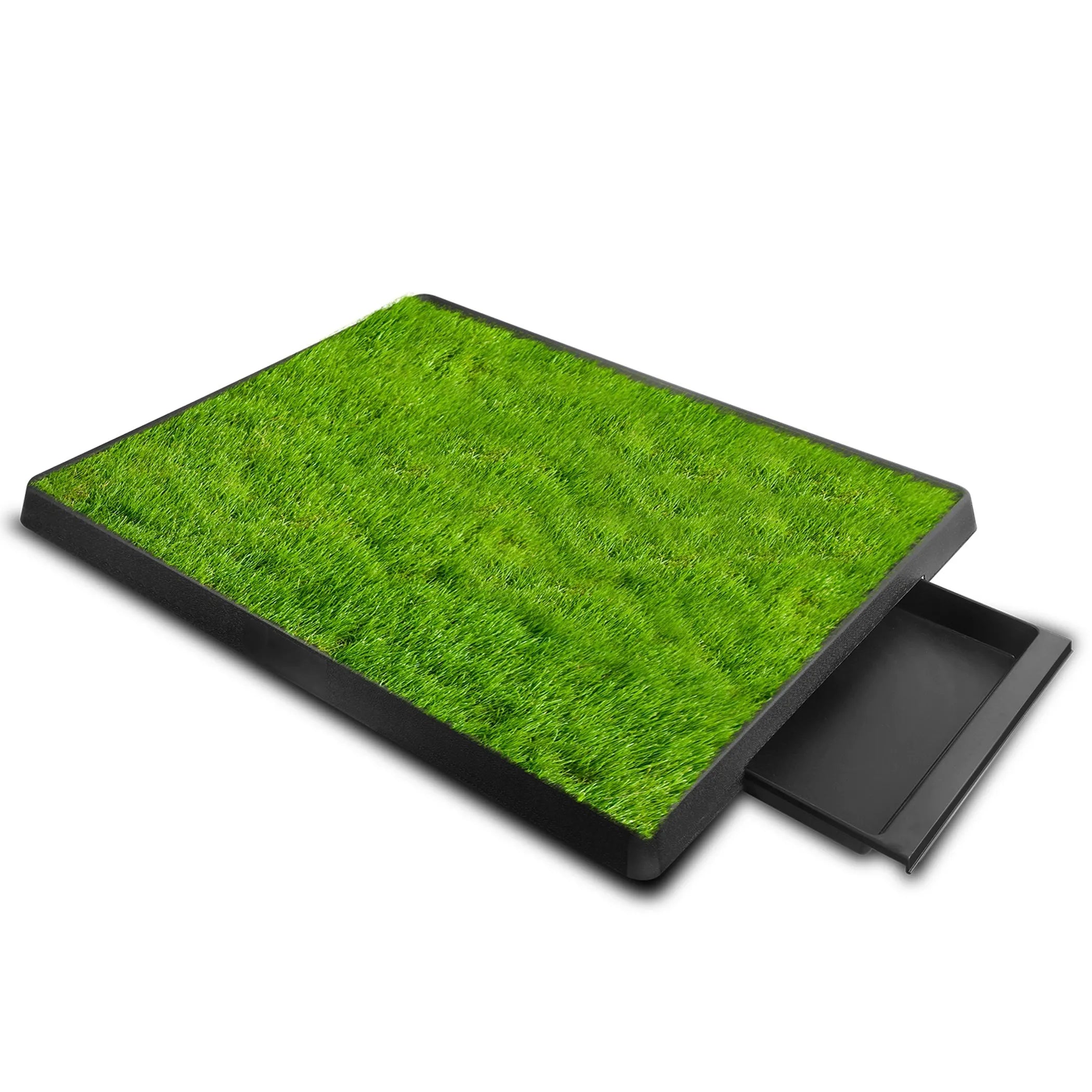 Rectangular mat with grass texture on a white background