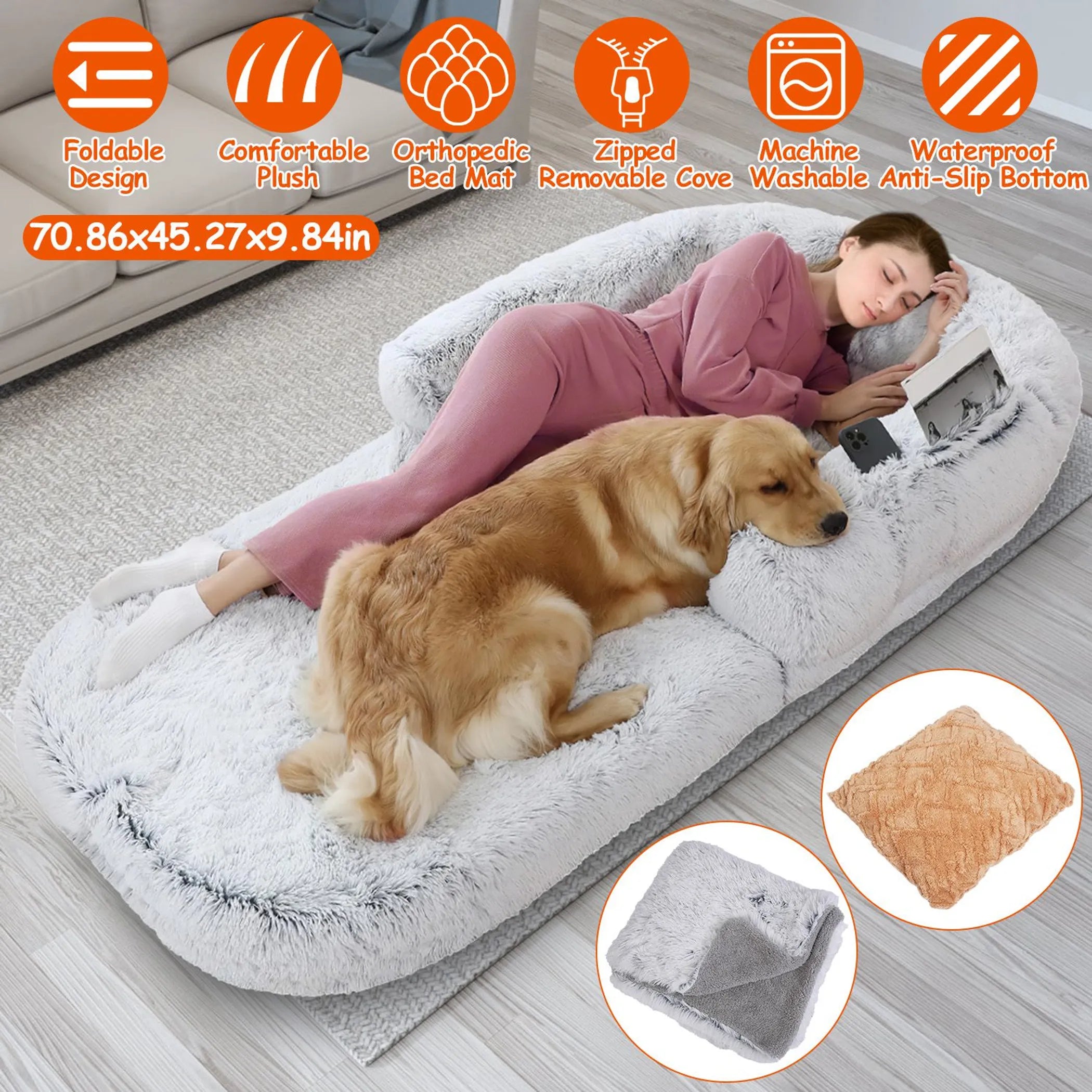 Large Foldable Human Size Dog Bed