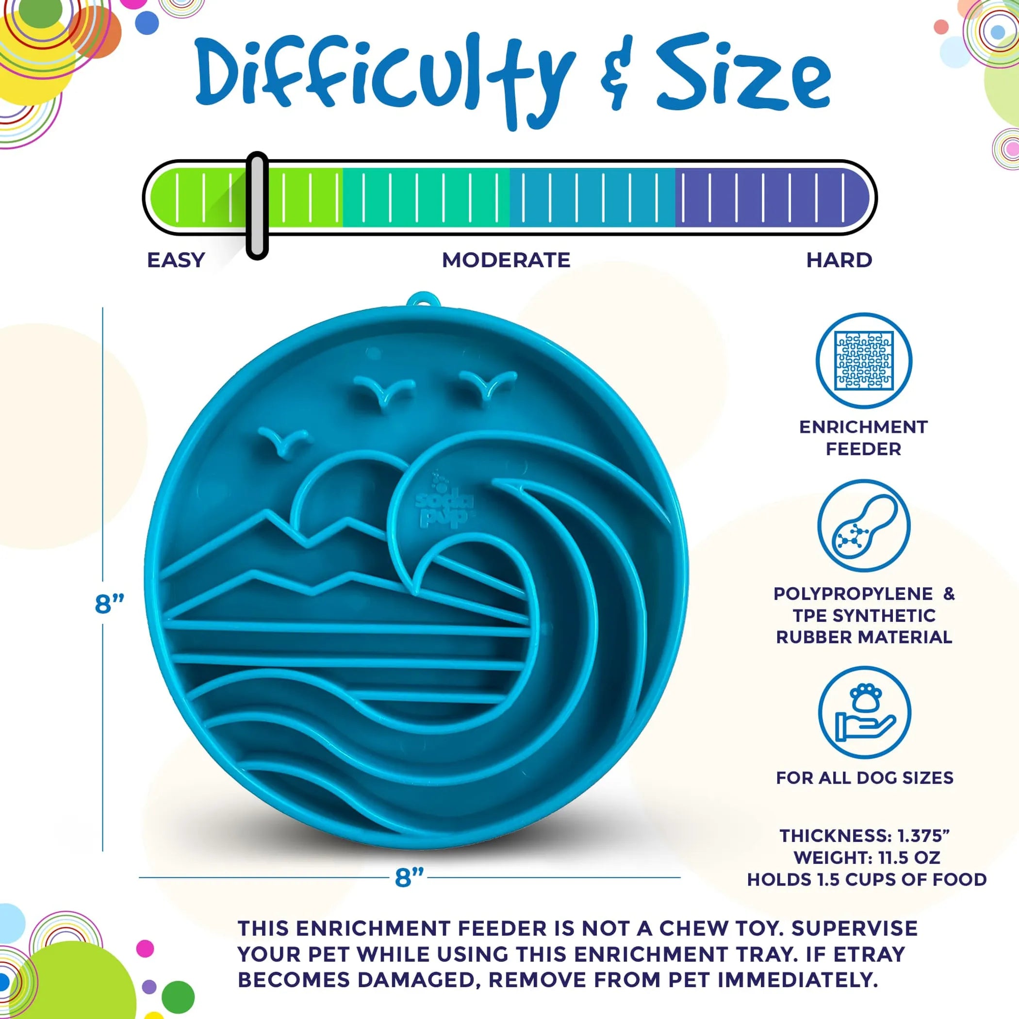 Baja Design eTray - Shallow Slow Feeder Dog Bowl for Enrichment