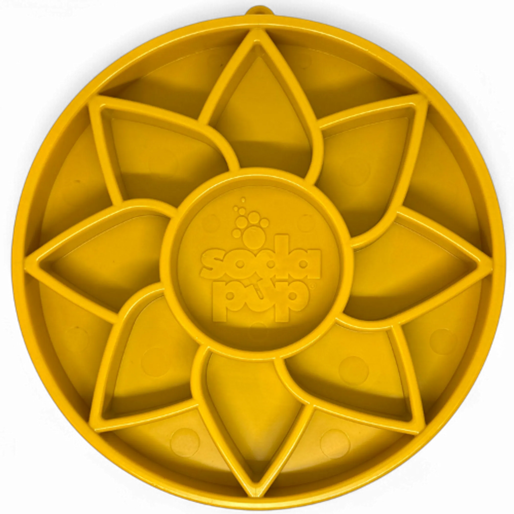 Sunflower eTray Shallow Slow Feeder Dog Bowl for Enrichment