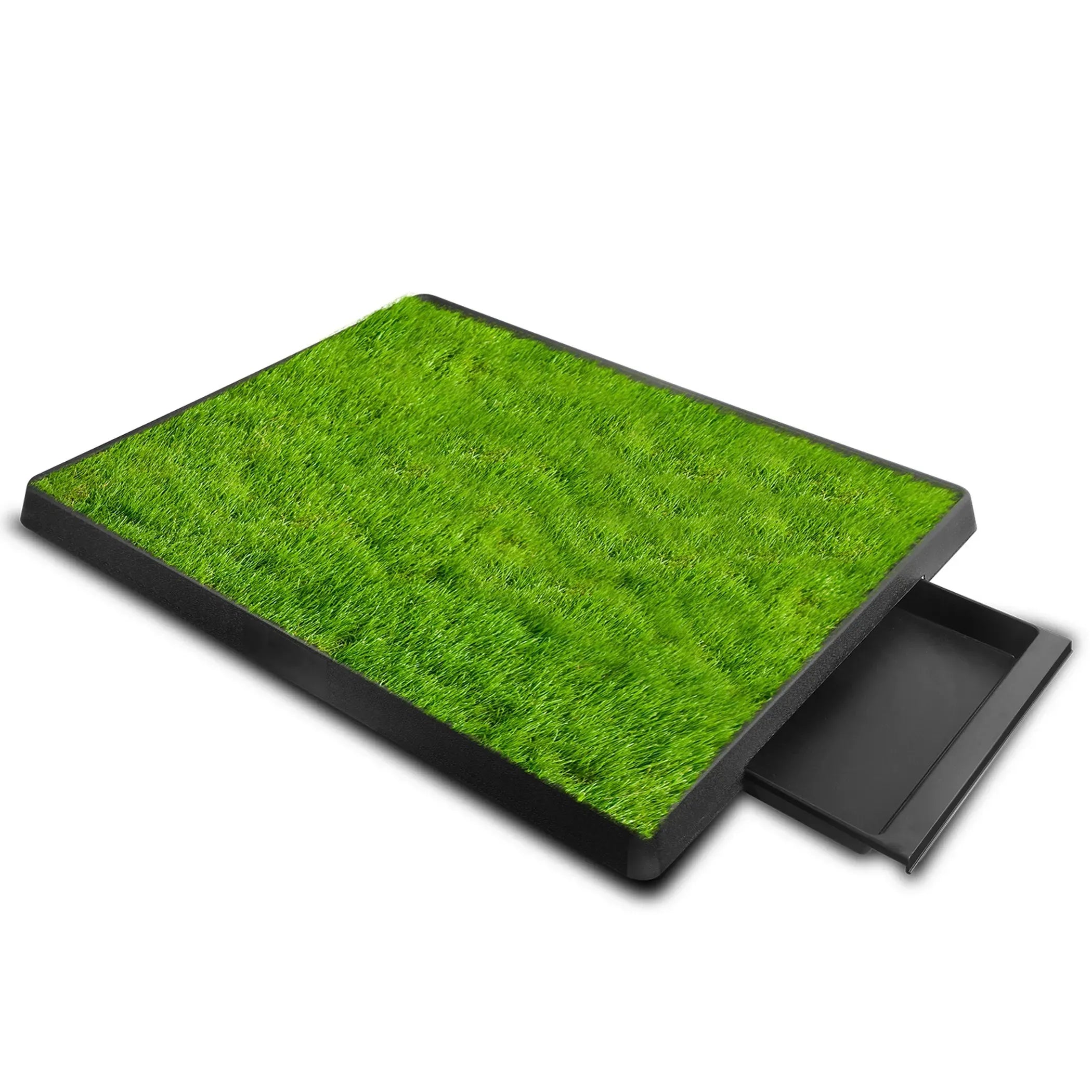 Rectangular mat with grass texture on a white background