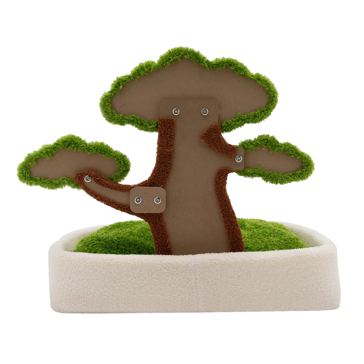 Indoor Cat Furniture (Green)—Combines Cat Bed & Scratching Post, Plush Cat Ball+Anti-Moist Legs, Easy Assemble, Ideal for Home