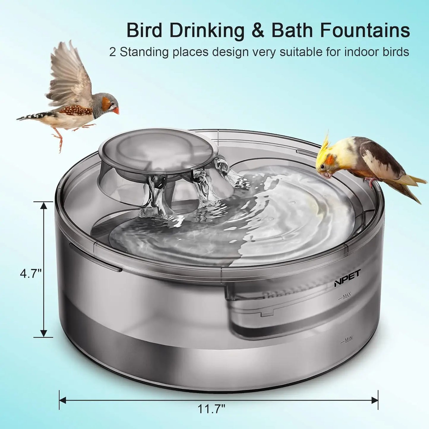 NPET DF10 Dog Water Fountain, 170oz/1.3Gallon/5L Large Automatic Pet Water Dispenser Dog Water Bowl for Cat, Dogs, Multiple Pets