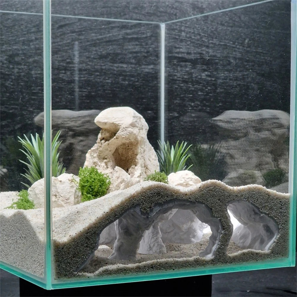 Fish Tank Hidden Cave Hideout Shelter Tunnel for Small Fish Shrimp Reptile 3D Printed Aquarium Landscaping Underground Cave