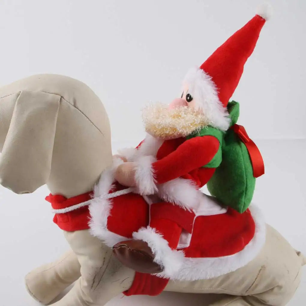 Christmas Pet Clothes Themed Party Festival Holiday Atmospheres Xmas Costume Riding Santa Claus Personalized Prop  S