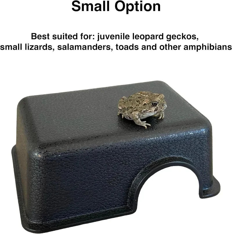 Plastic Reptile Hide Box for Leopard Geckos, Snakes, Lizards, Cornsnakes - Small & Juvenile