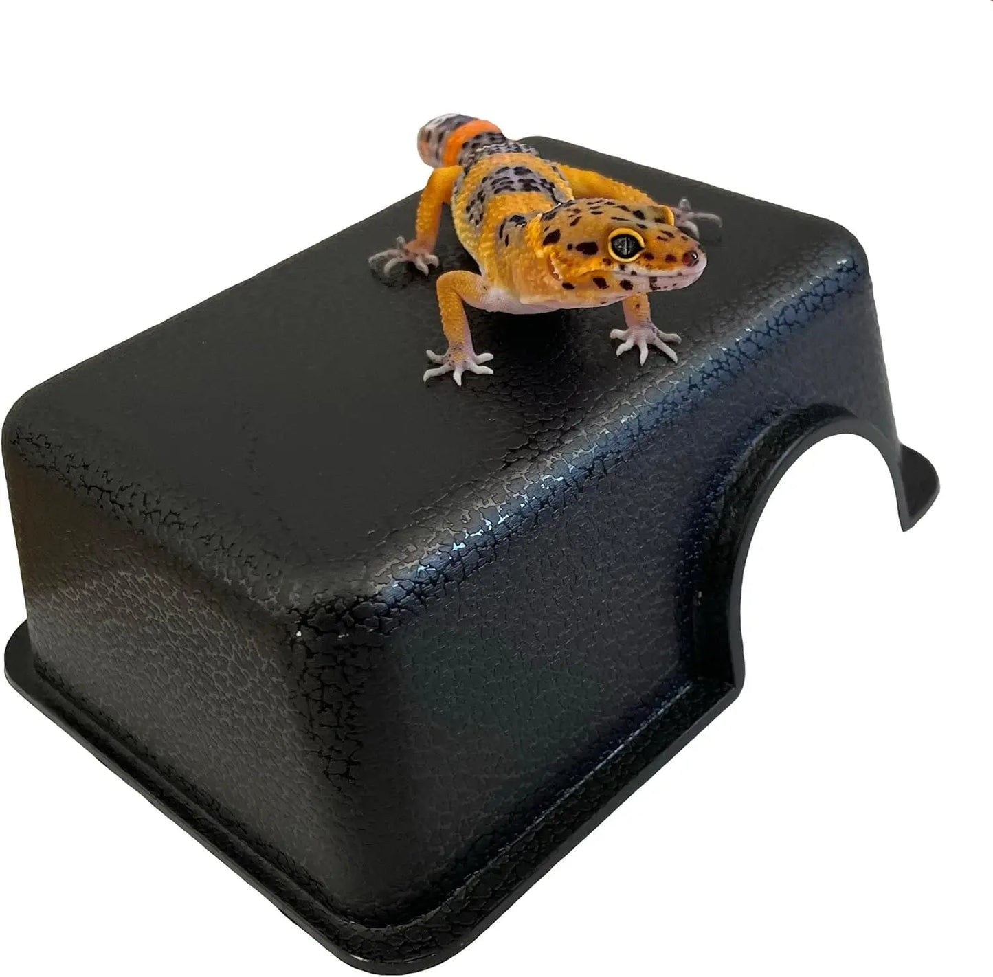 Plastic Reptile Hide Box for Leopard Geckos, Snakes, Lizards, Cornsnakes - Small & Juvenile