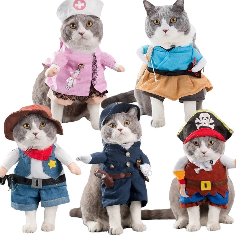 Funny Cat Clothes Dog Cat Cosplays Clothes Pet Jumpsuit Suit Dog Dress Chihuahua French Bulldog Dog Outfits Clothing