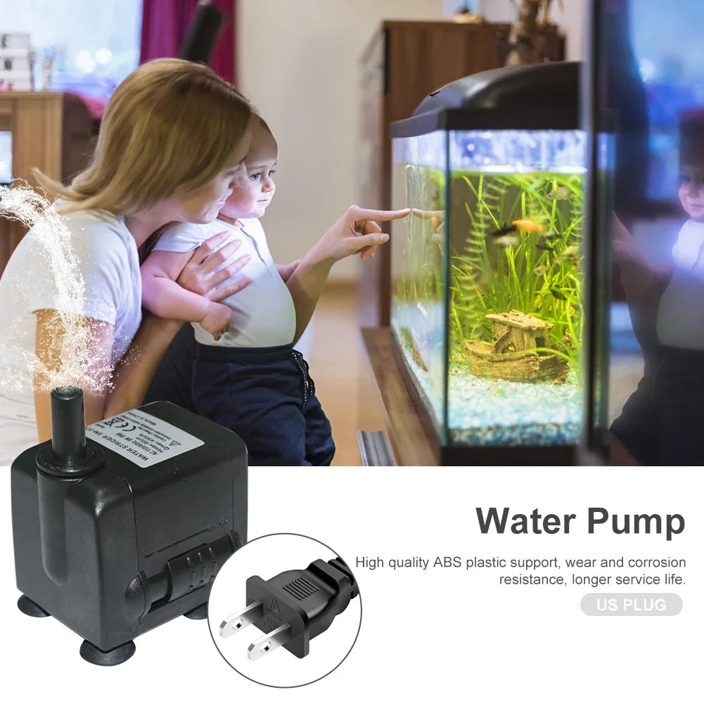 3W/4W/5W/6W Ultra-Quiet Submersible Aquarium Water Pump Water Fountain Pump Filter Fish Pond 220V-240V 50HZ EU Plug
