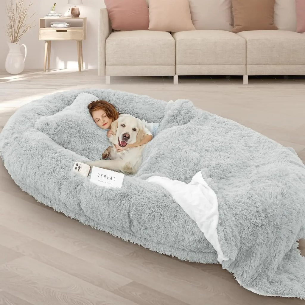 Human Dog Bed - 71x45 Giant Memory Foam Pet Bed for Adults & Large Dogs