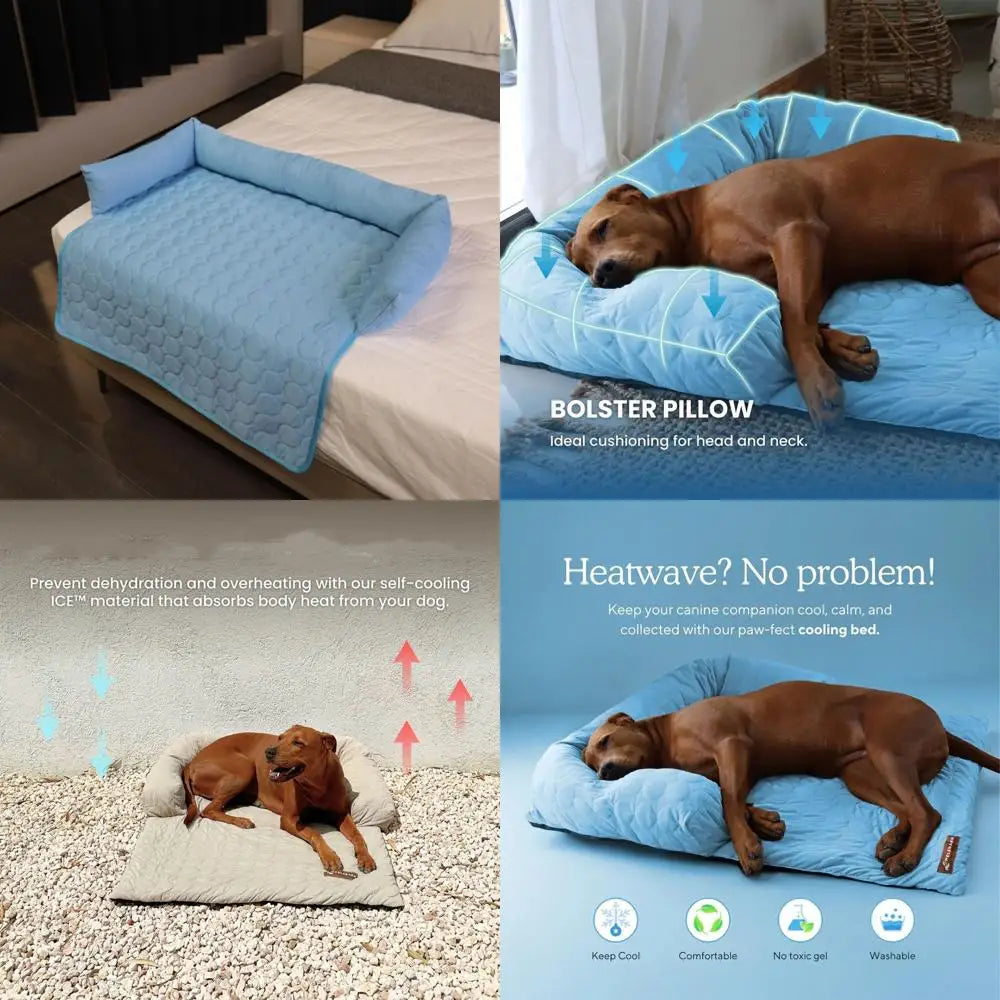 chill-relief dog cooling mattress: durable, washable pad for cooler, comfortable canine rest