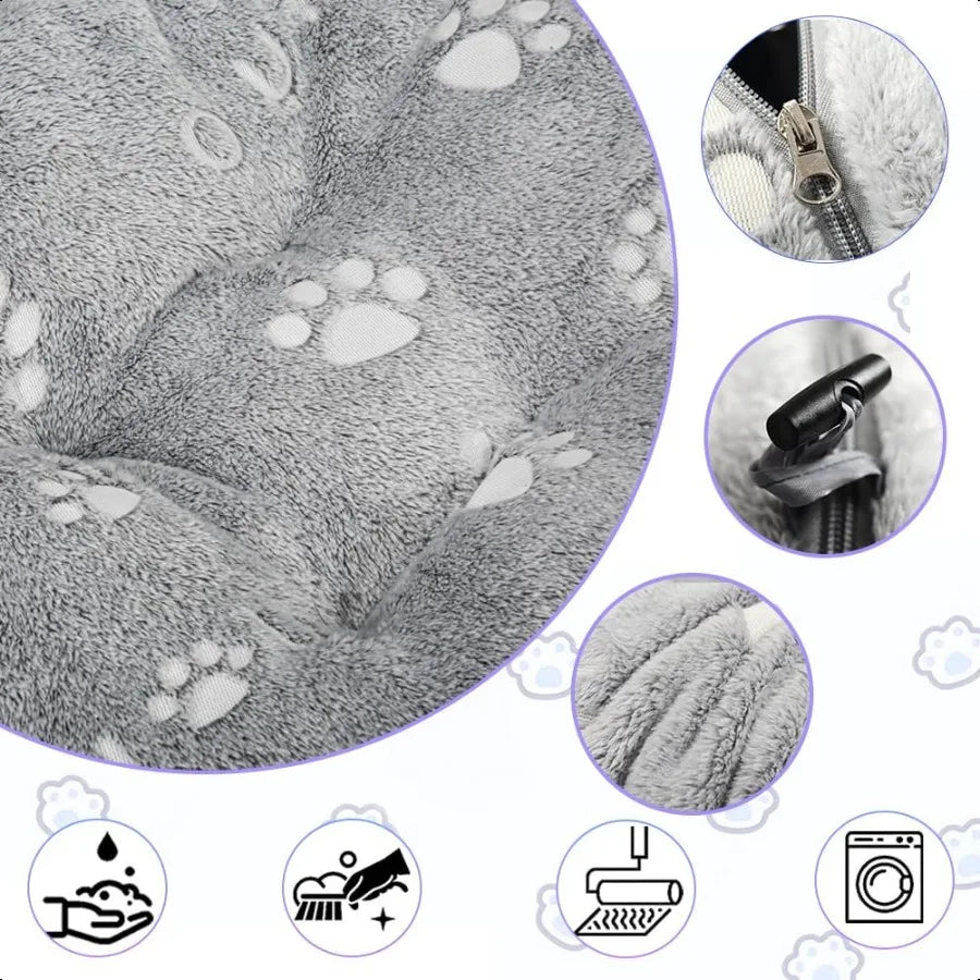 Cat Tunnel Bed Cat Tunnels for Indoor Cats Cat Donut Tunnel Toy with Washable Circle Cushion Straight Shaped Tunnel 4 Fluffy Ba