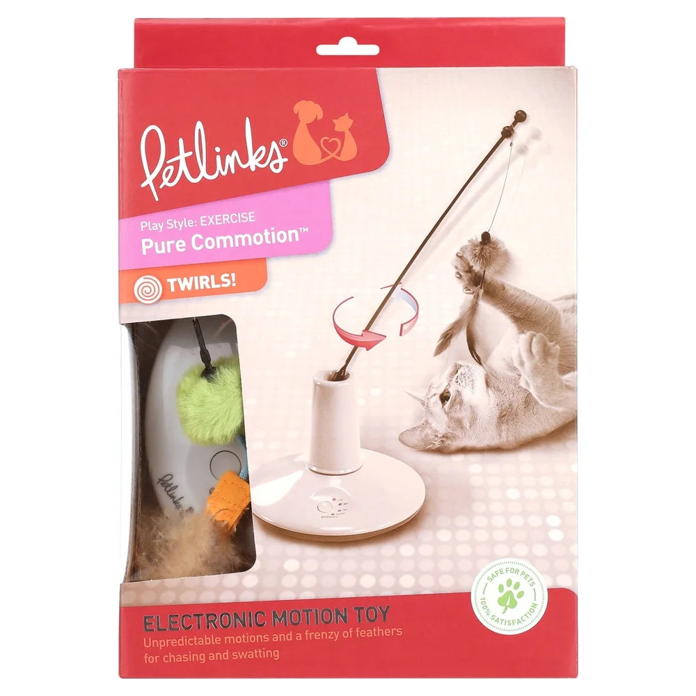 Electronic Motion Cat Toy - Rechargeable Interactive Feather Wand for Exercise & Play