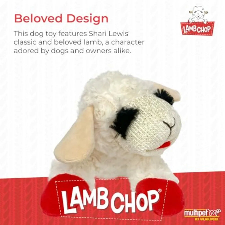Lamb Chop Dog Plush Toy Squeaky Dog Toy for Small Medium Dogs Extra Soft Plush Dog Toy Stuffed Animal Dog Toy for Cuddling Play