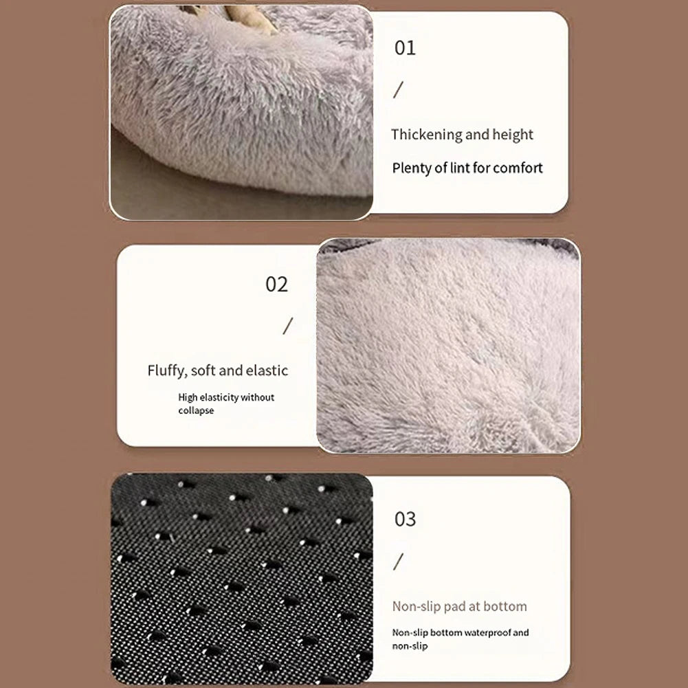 Paw-Shaped Dog Bed - Soft Fluffy Pet Sofa with Removable Washable Cover