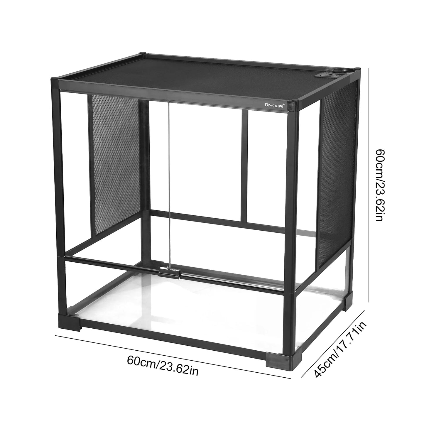 Reptile Zoo Tall Glass Rainforest Habitat Double Hinge Door with Screen Ventilation Reptile Terrarium Easy Assembly Tree Frogs