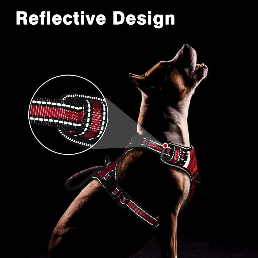 Service Dog Vest No Pull Dog Harness with 7 Dog Patches Reflective Pet Harness with Durable Soft Padded Handle for Training Sma