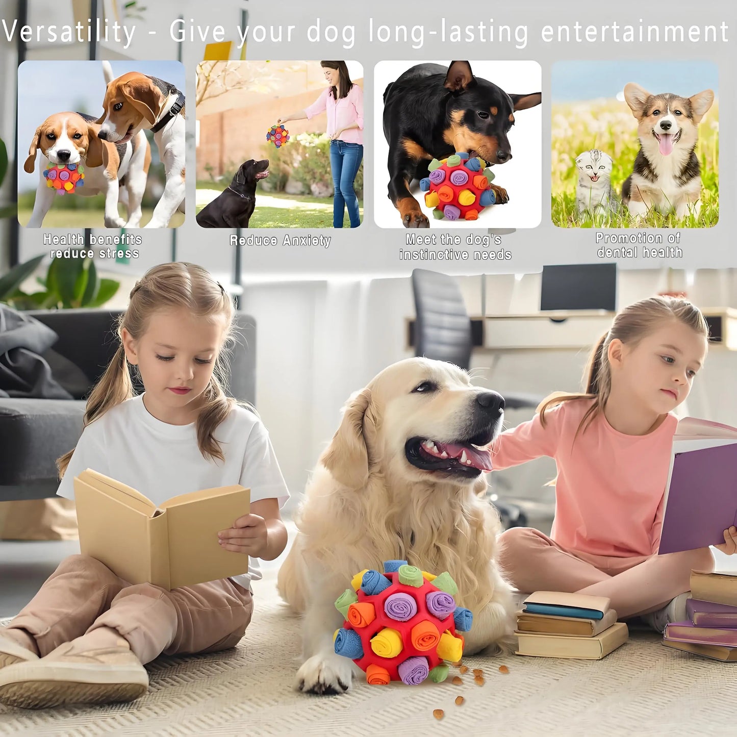 Mental Stimulation Snuffle Ball for Dogs | Chew-Resistant Treat Puzzle Toy | Enrichment Game for Small & Medium Breeds