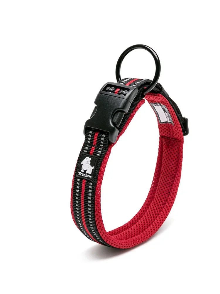 Truelove Reflective Dog Collar – Padded Nylon, Quick Release, Sizes XS–XL