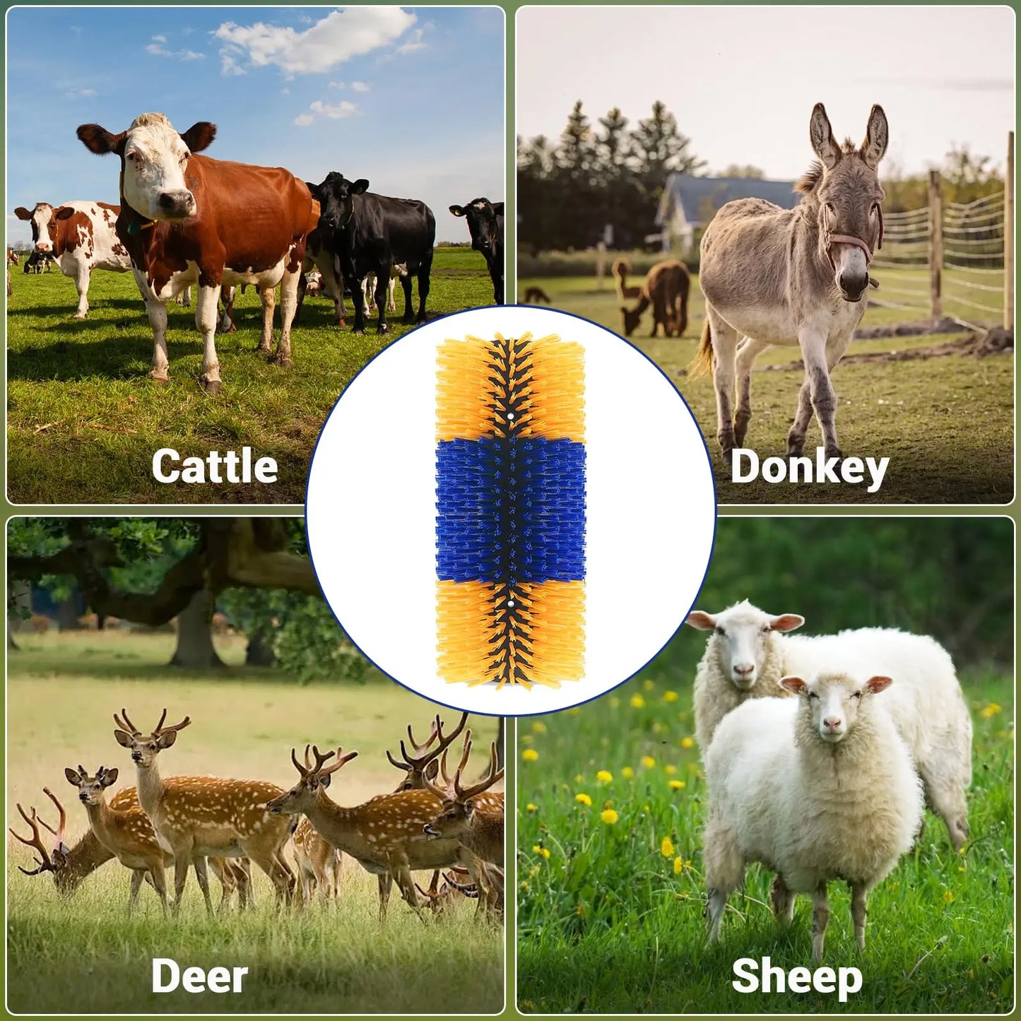 Scratch Brushes, Horse Brushes for Grooming, Relieves Itching On Back of Livestock Brushes for Horse, Cattle, Sheep