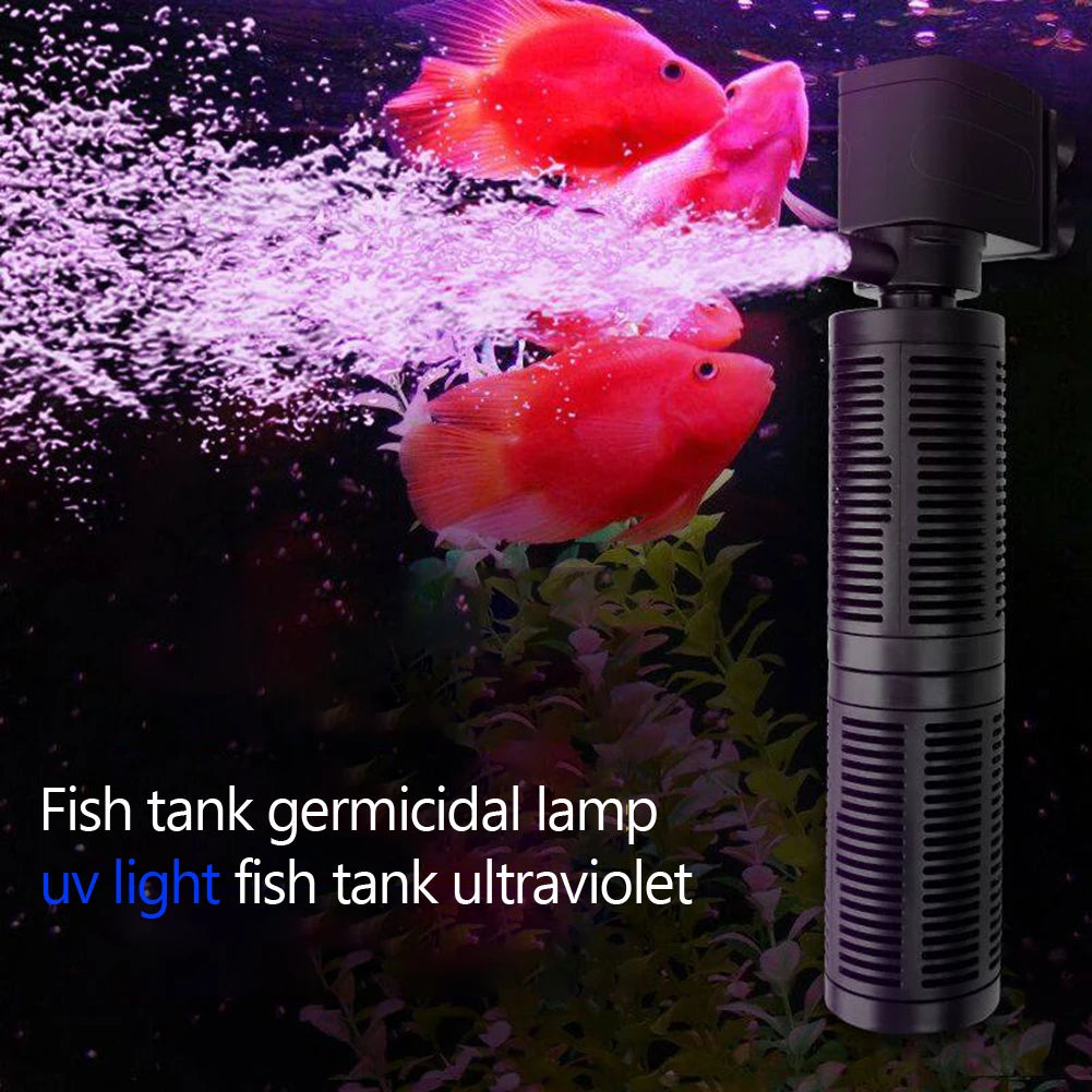 3 in 1 Fish Tank Filter Silent Mini Aquarium Filter Waterproof Aquarium Water Purifier Submersible Water Purifier for Fish Tank