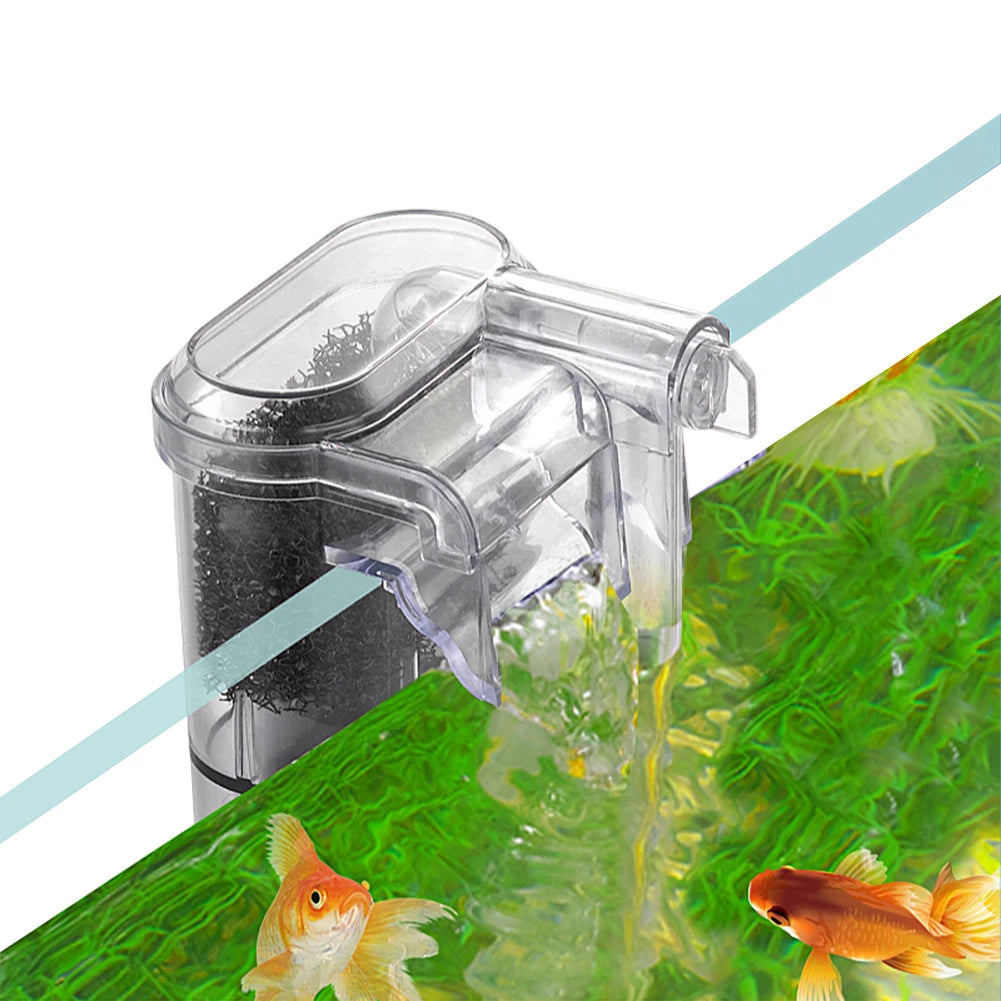Fish Tank Suspended Filter Aquarium Hang On Filter Adjustable Water Flow Hang Up Filter Water Pump Quiet Fish Tank Accessories