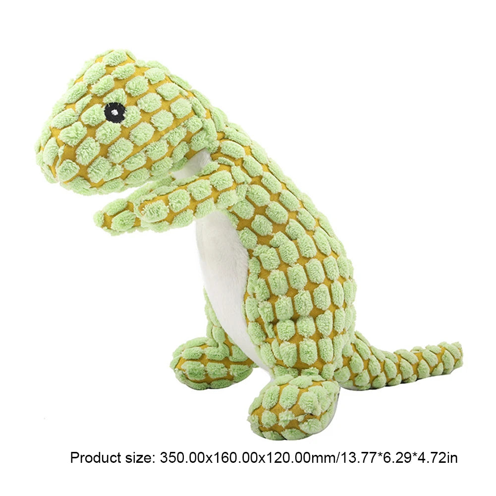 Dino Sounding Interactive Dog Toy Cute Squeaky Dog Toy Soft Pet Plush Toy for Aggressive Chewers