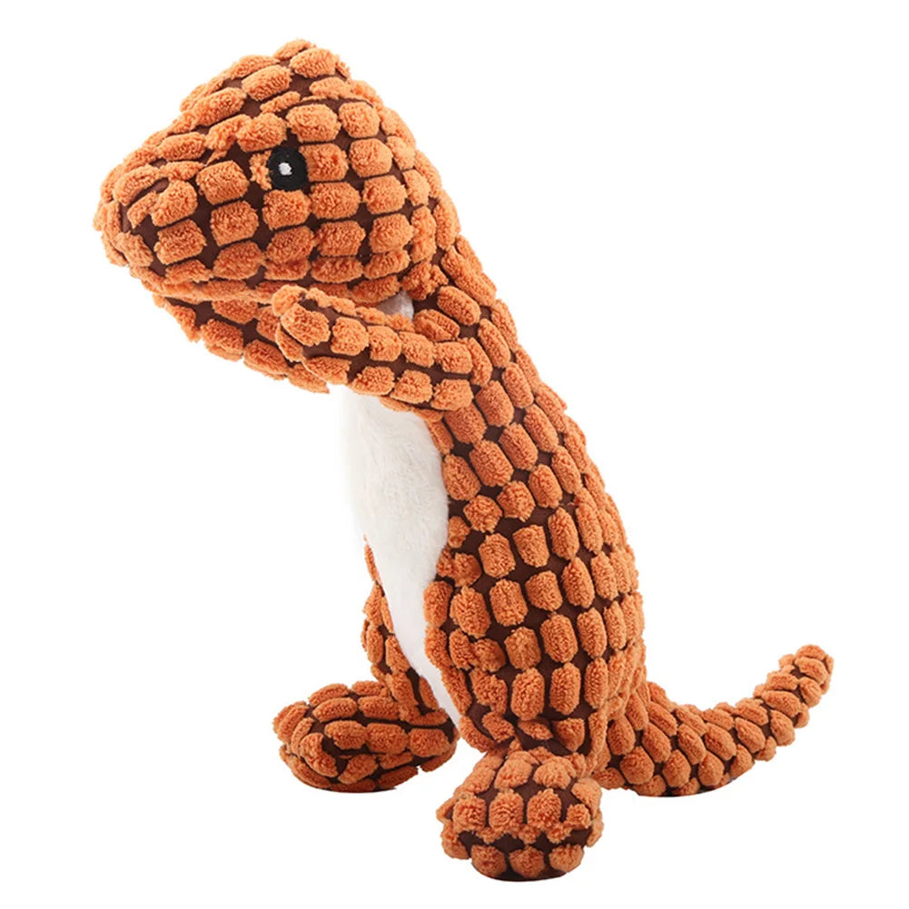 Dino Sounding Interactive Dog Toy Cute Squeaky Dog Toy Soft Pet Plush Toy for Aggressive Chewers
