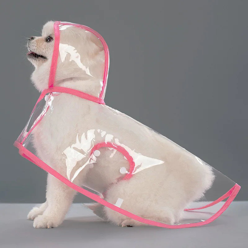 Pet Raincoat Transparent Dog Raincoat Waterproof and Windproof Pet Clothing Large Dog Pet Dog Dog Costume
