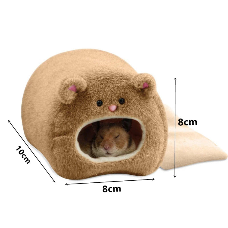 Hamster Soft Warm Bed Rat Hammock Pig Squirrel Winter Pet Toy Hamster Cage House Hanging Nest+Mat House Bed Animal Mice Rat Nest
