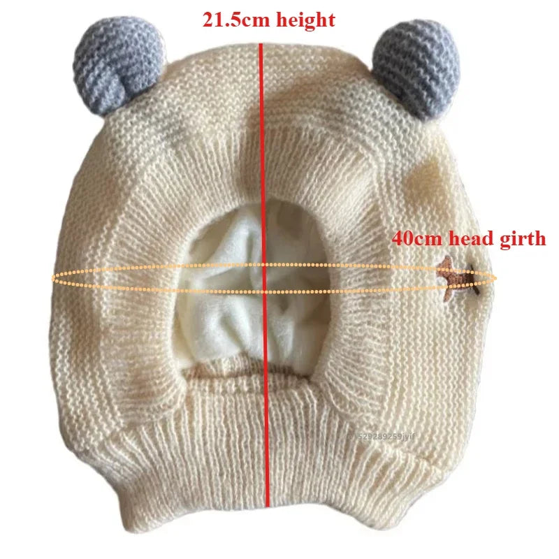 Winter Warm Dog Hat Ear Muffs Noise Protection Windproof Pet Ears Covers Knitted Earmuffs For Small Medium Puppy Accessories