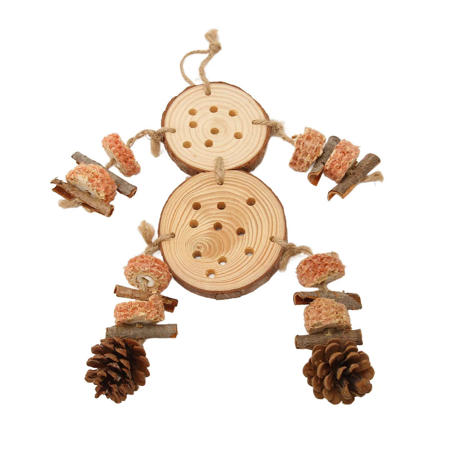 Bird Chewing Toys Puzzle Wooden Corks Logs Pine Cones Corn Cobs Barks Parrot Cage Toy for Parakeet Cockatiel Conure
