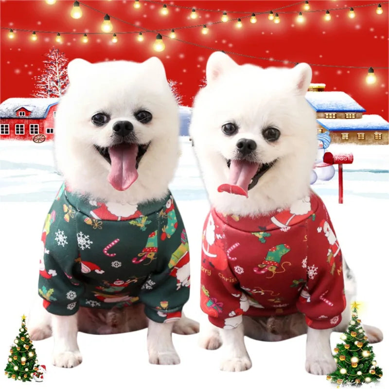 Christmas Dog Clothes Winter Pet Clothing Sweater Clothes For Small Large Dog Cat Puppy Costume Chihuahua Yorkies Shirts XS-4XL