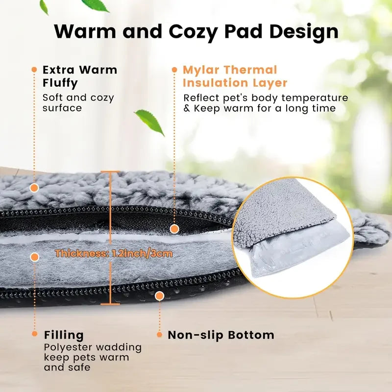 Self-Heating Pet Blanket - No Electricity Thermal Mat for Dogs & Cats