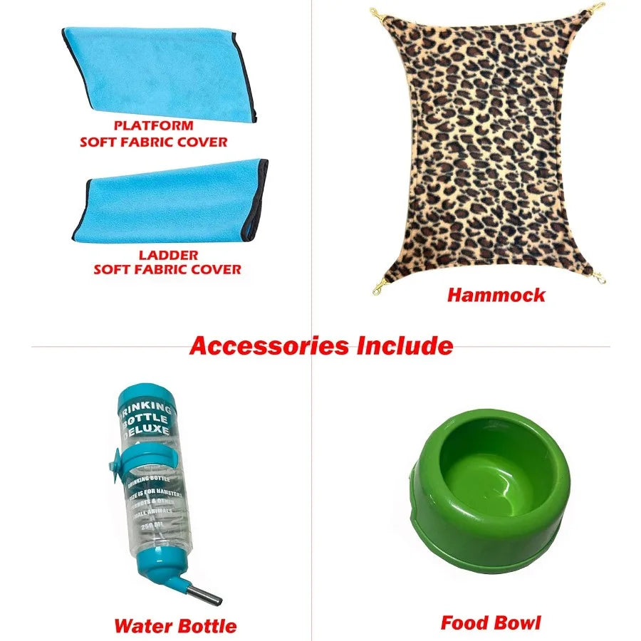 Deluxe Two Tiers Small Animal Critter Cage with Tight 1 2Inch Bar Spacing for Ferrets Chinchillas Rats Mice Squirrels Rabbits a