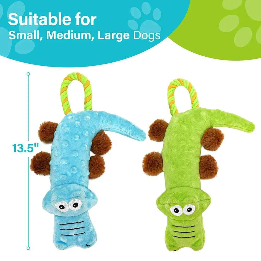 Dog Squeaky Toy 2-Pack - Interactive Plush Tug-of-War & Chew Toys for Small to Medium Dogs