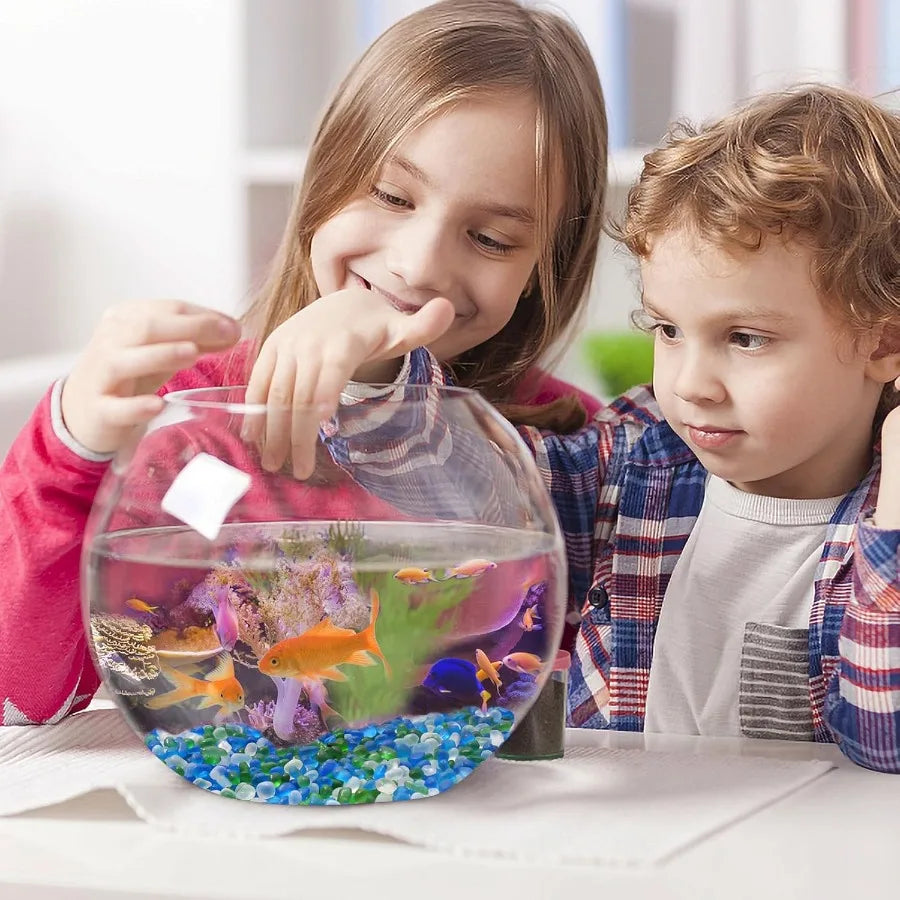 0.5  Blue Green Betta Fish Tank Rocks Gravel Frosted Glass Beads 6-9mm Aquarium Rocks Fish Tank Gravel Stones Pebbles for Vase