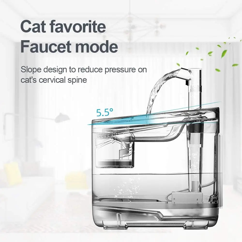 NPET Cat Water Fountain - 1.5L Automatic Pet Drinking Fountain with Replacement Faucet Kit