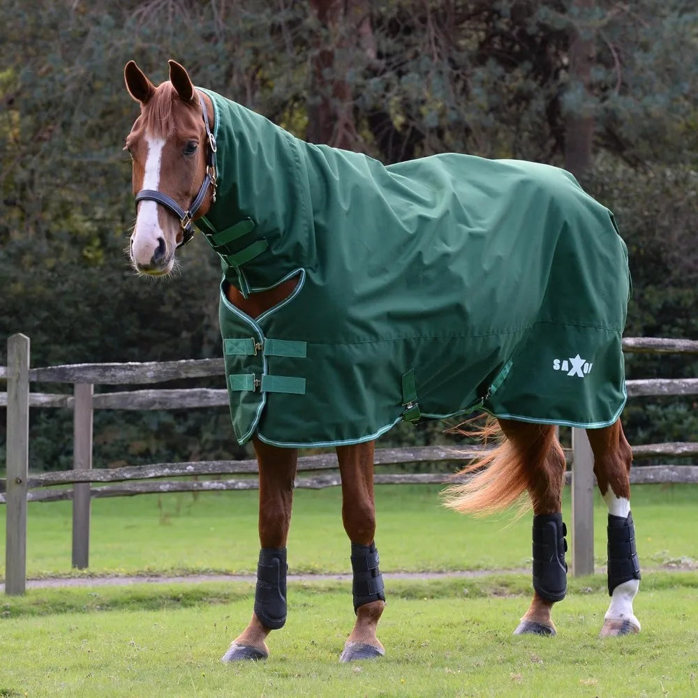 1200D Waterproof Horse Blanket with Combo Neck, 300g Insulation, Heavy Duty Turnout Rug for All Weather Protection