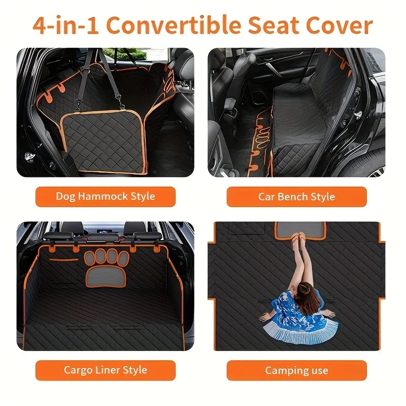 Dog Seat Cover - Heavy Duty Hammock Style Car Seat Protector with Anti-Slip Backing