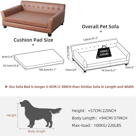 Heavy Duty Pet Sofa Large Raised Dog Bed Cushioned Sofa Softly Pet Cat Bed Puppy Sofa Couch Lounge Bed