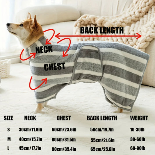 Large Dog Bathrobe - Super Absorbent & Quick-Dry Pet Towel for All Breeds